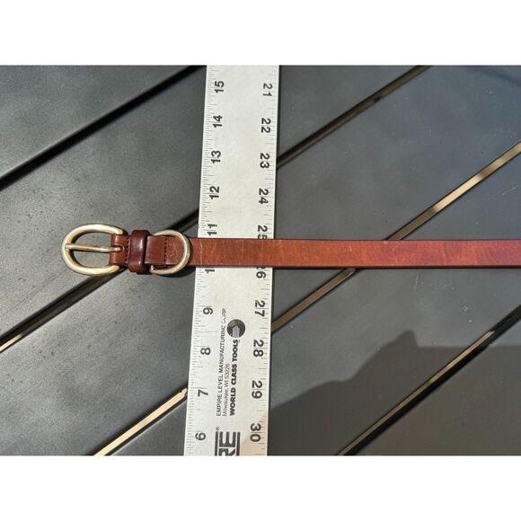 VTG Casual Corner 100% Saddle Brown Leather Gold Tone Metal Buckle & Catch SZ M - Picture 6 of 8